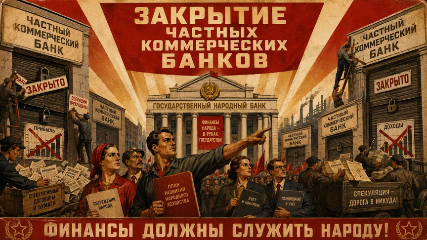 2) Закрытие частных коммерческих банков