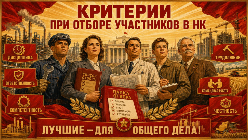 11) Критерии при отборе участников в НК
